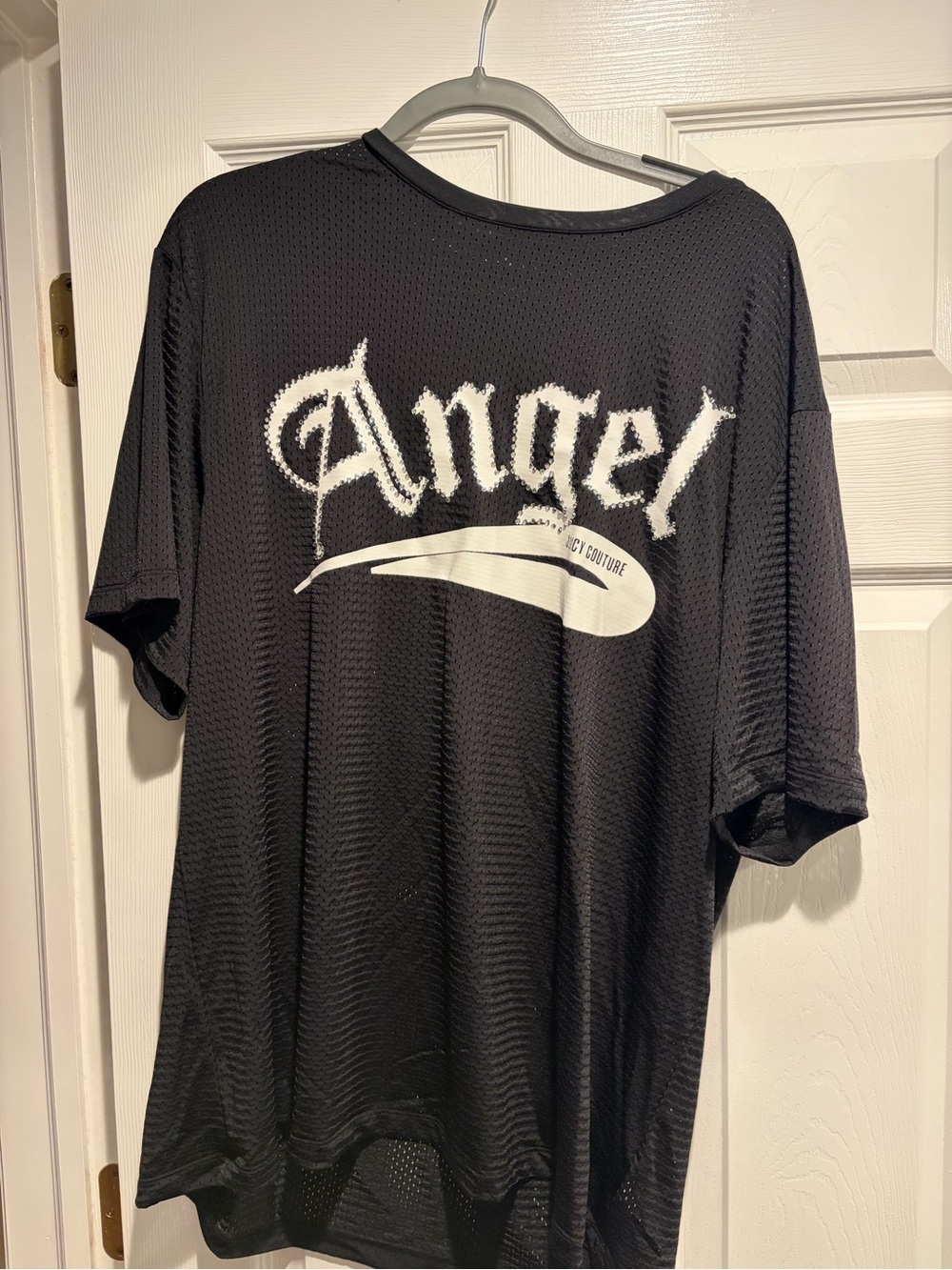 Juicy Couture Black Mesh 'Angel' Graphic Men's Jersey